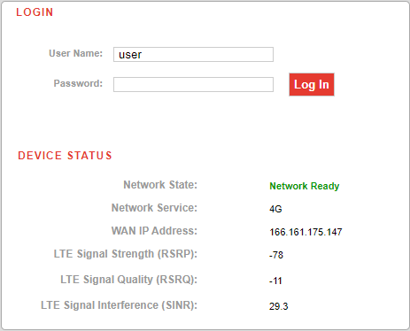 Device Status Screen